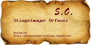 Stiegelmayer Orfeusz névjegykártya